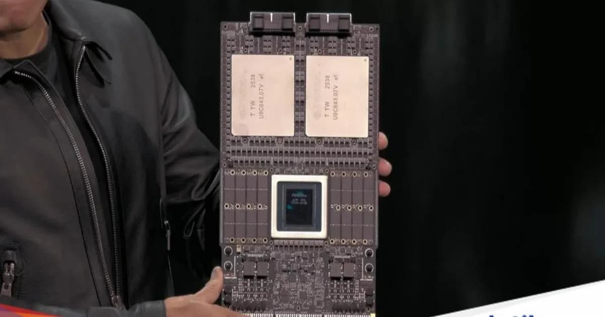 Ilustrasi chip Nvidia Vera Rubin yang digunakan dalam pabrik AI Jepang