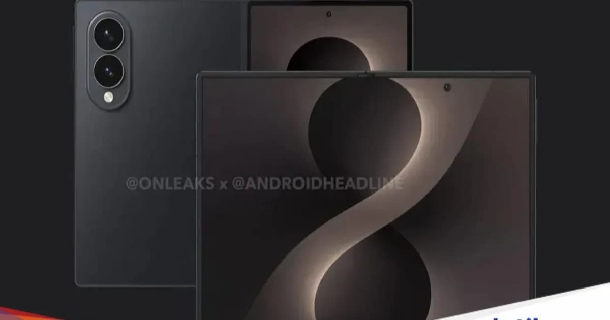 Render Samsung Galaxy Z Fold Wide dengan desain passport-style