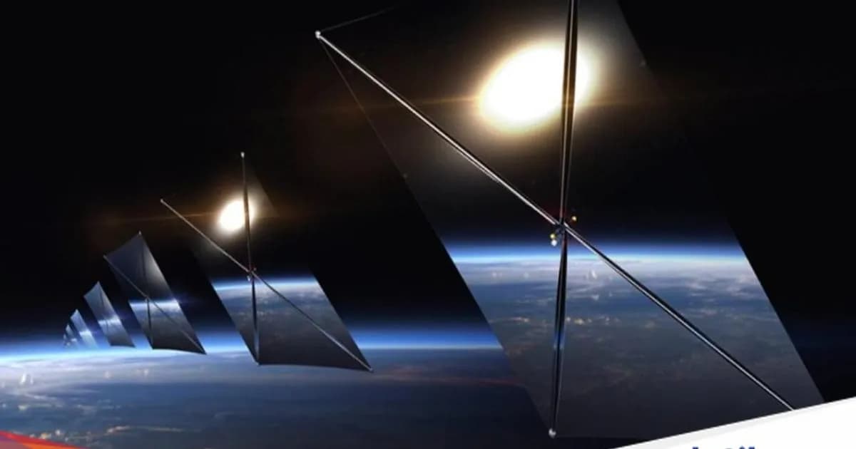 Ilustrasi konstelasi satelit Reflect Orbital yang membentuk cincin di orbit Bumi, mengancam pengamatan astronomi