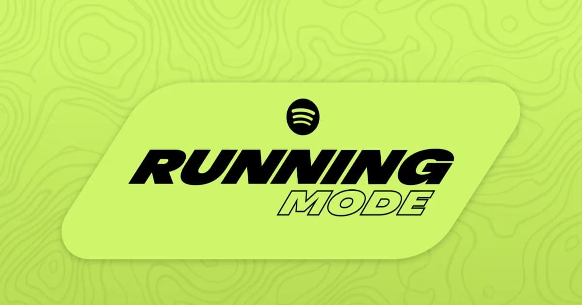 Tampilan fitur Spotify Running Mode di aplikasi iOS dengan opsi kustomisasi playlist lari