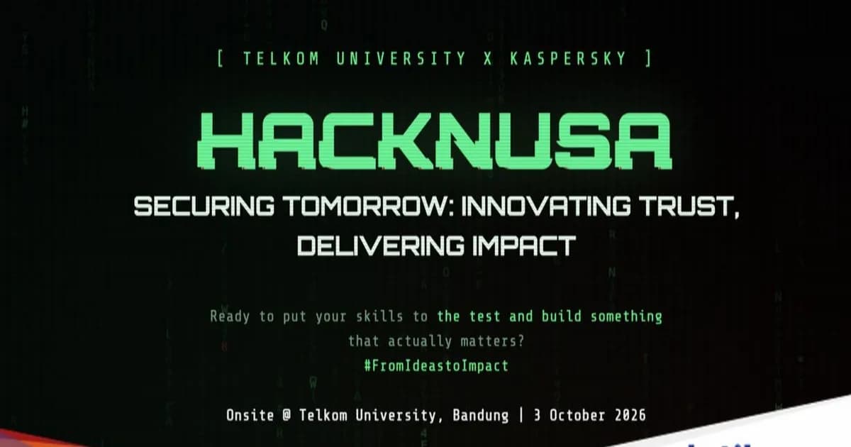 Hacknusa, hackathon keamanan siber yang digelar oleh Kaspersky dan Telkom University di Bandung