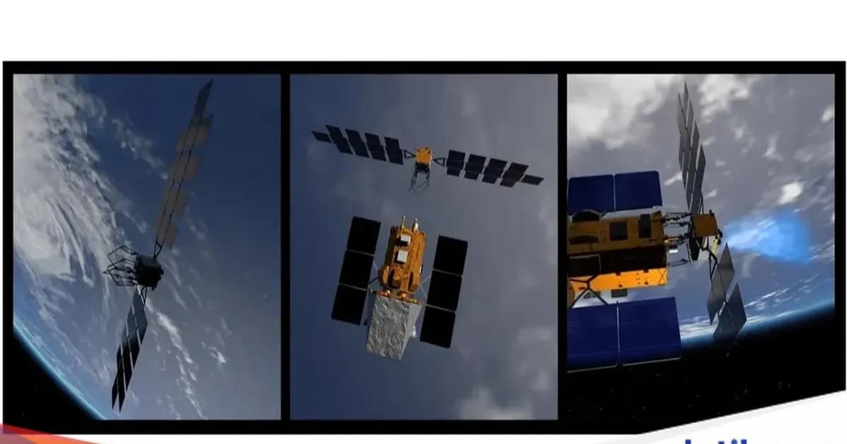 Ilustrasi wahana antariksa LINK mendekati teleskop Swift untuk misi penyelamatan NASA