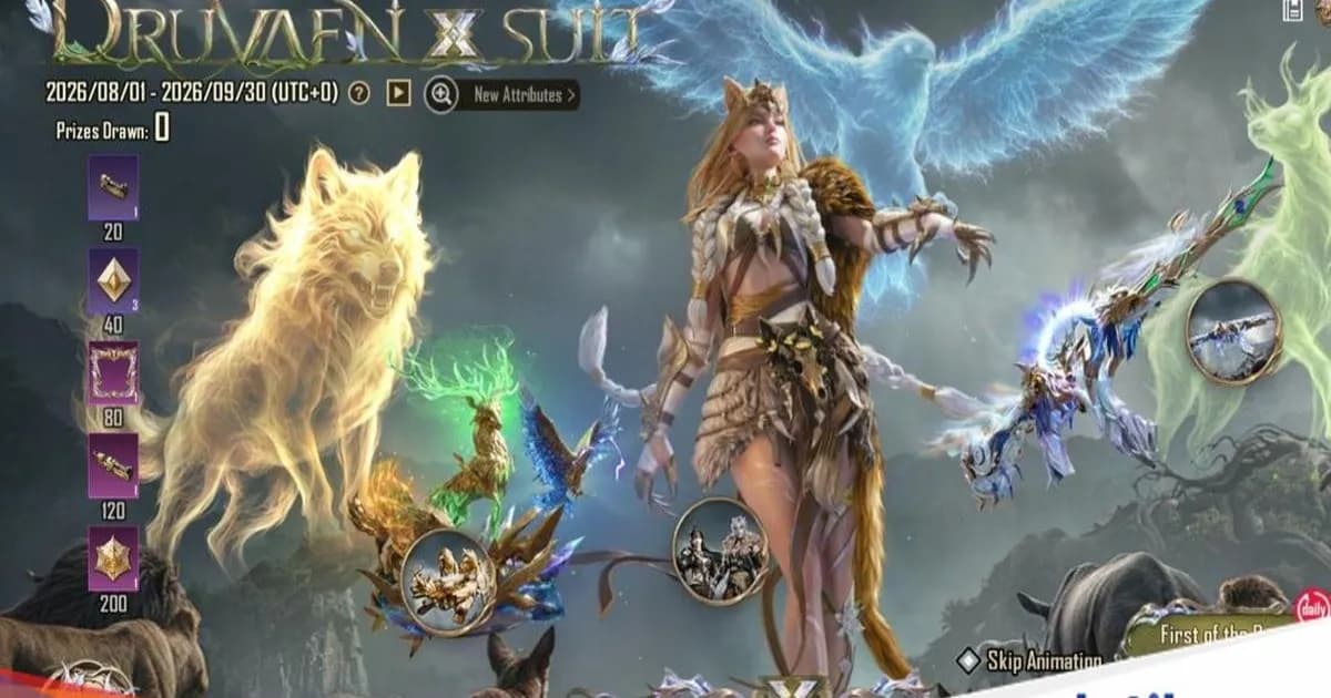 Tampilan kostum Druvaen X-Suit di PUBG Mobile dengan tiga form berbeda