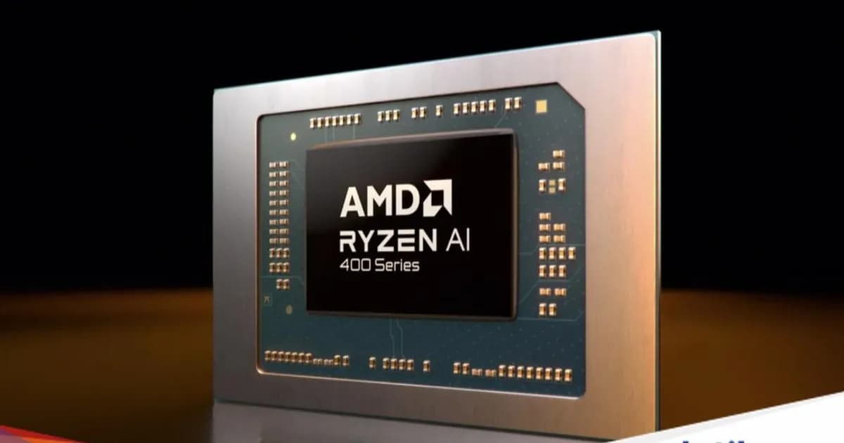 Ilustrasi prosesor AMD Ryzen AI 400 dengan desain arsitektur hybrid