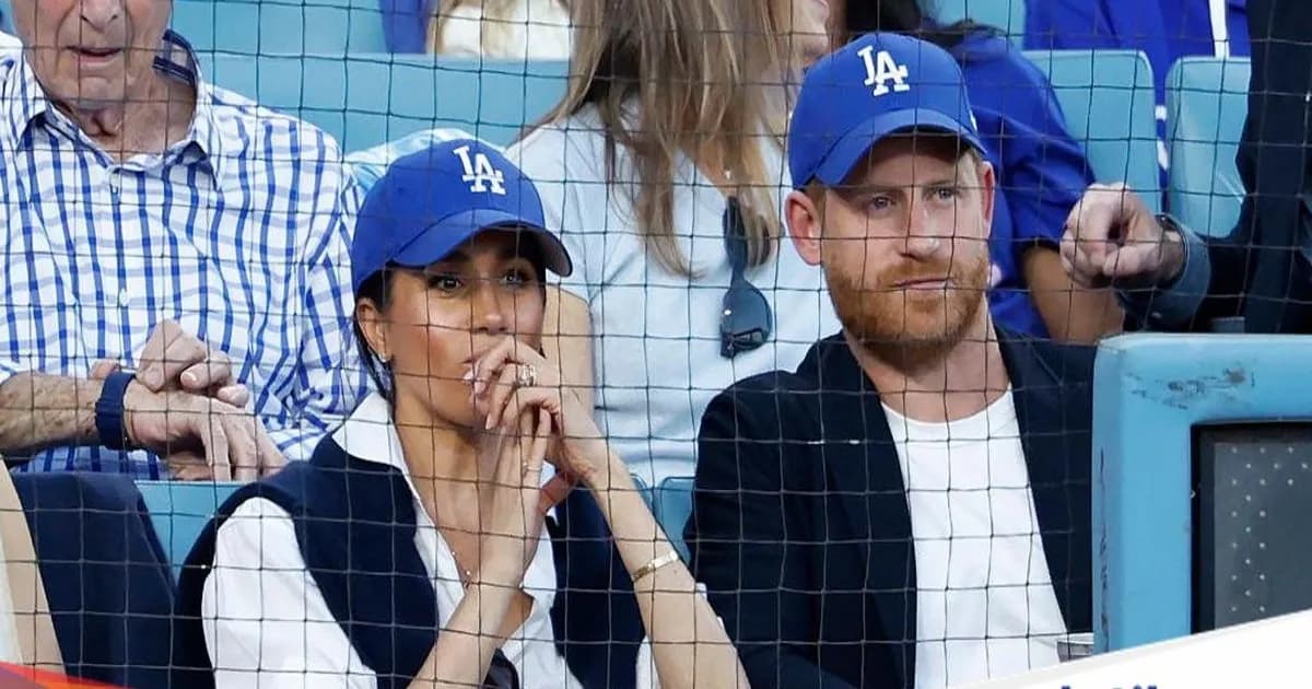 Pangeran Harry dan Meghan Markle menghadiri pertandingan baseball di Dodger Stadium, Los Angeles, Oktober 2025
