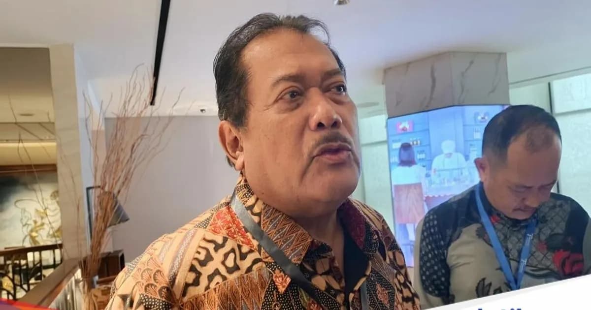 Ketua Mastel Sarwoto Atsmosutarno saat konferensi pers di DTI-CX 2026
