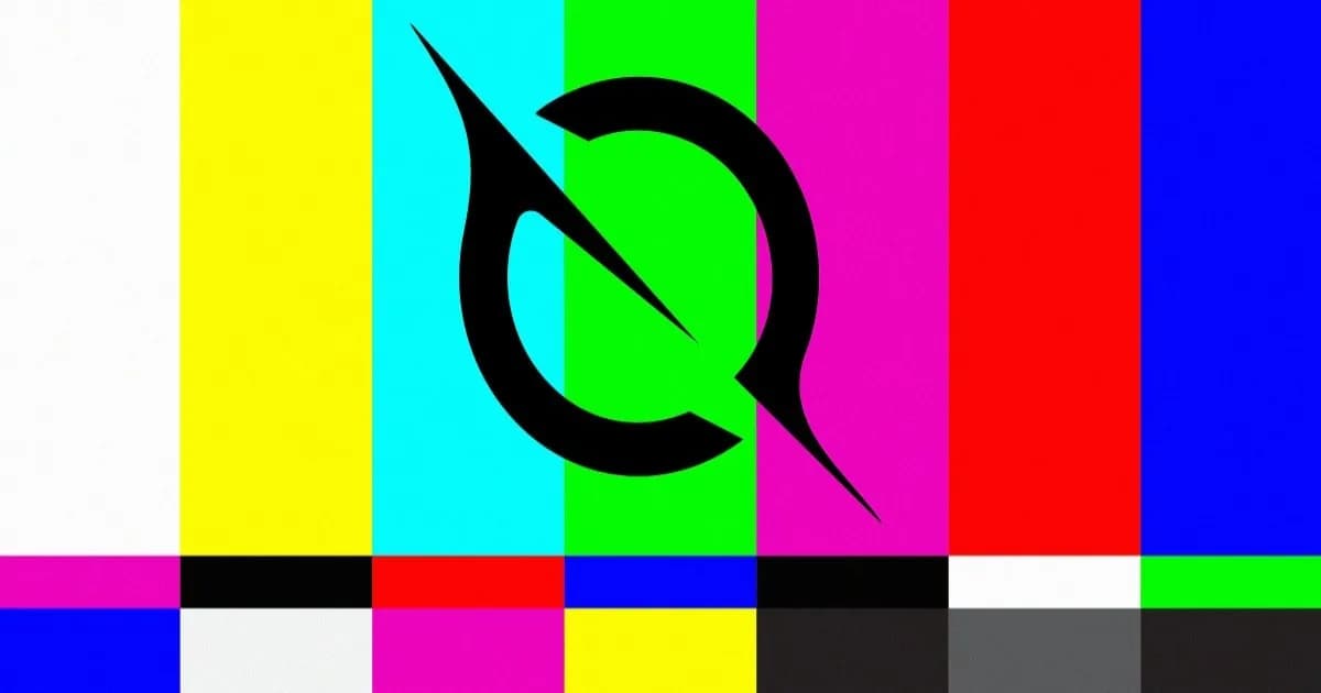 Logo Grok xAI yang tumpang tindih dengan sinyal TV tanpa siaran sebagai simbol Grokipedia yang mati